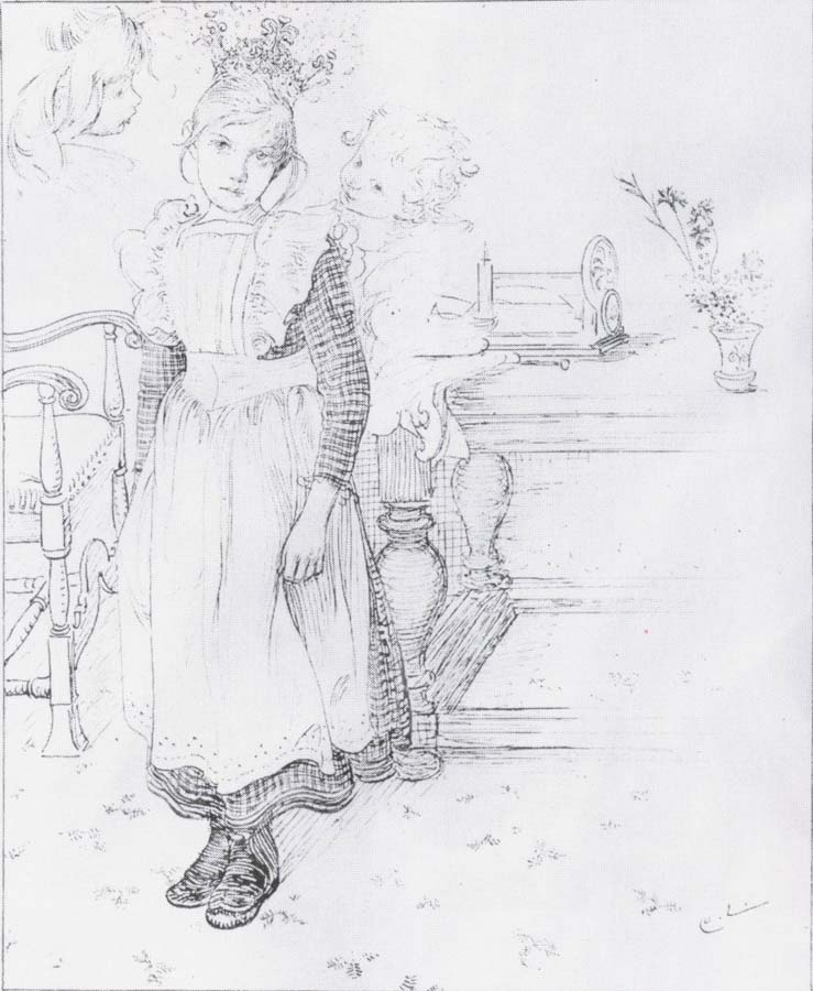 Carl Larsson Gir,Boy and Study of a Head